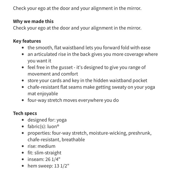 Lululemon Forme Pant Sz 6 Yoga Straight Leg W59595 Blue Black Mid Rise Dance Gym - Picture 12 of 12